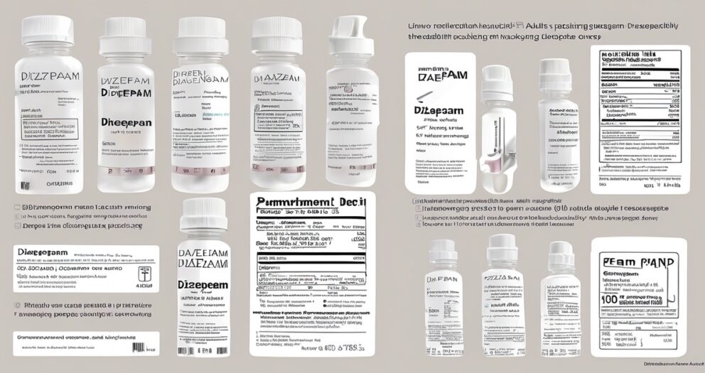 Flessen en verpakkingen van verschillende medicijnen met etiketten die gedeeltelijk in leesbare tekst zijn, met vergelijkbare namen en verpakkingsontwerp. Inclusief doseringsinformatie en ingrediëntenlijsten, tegen een neutrale achtergrond.